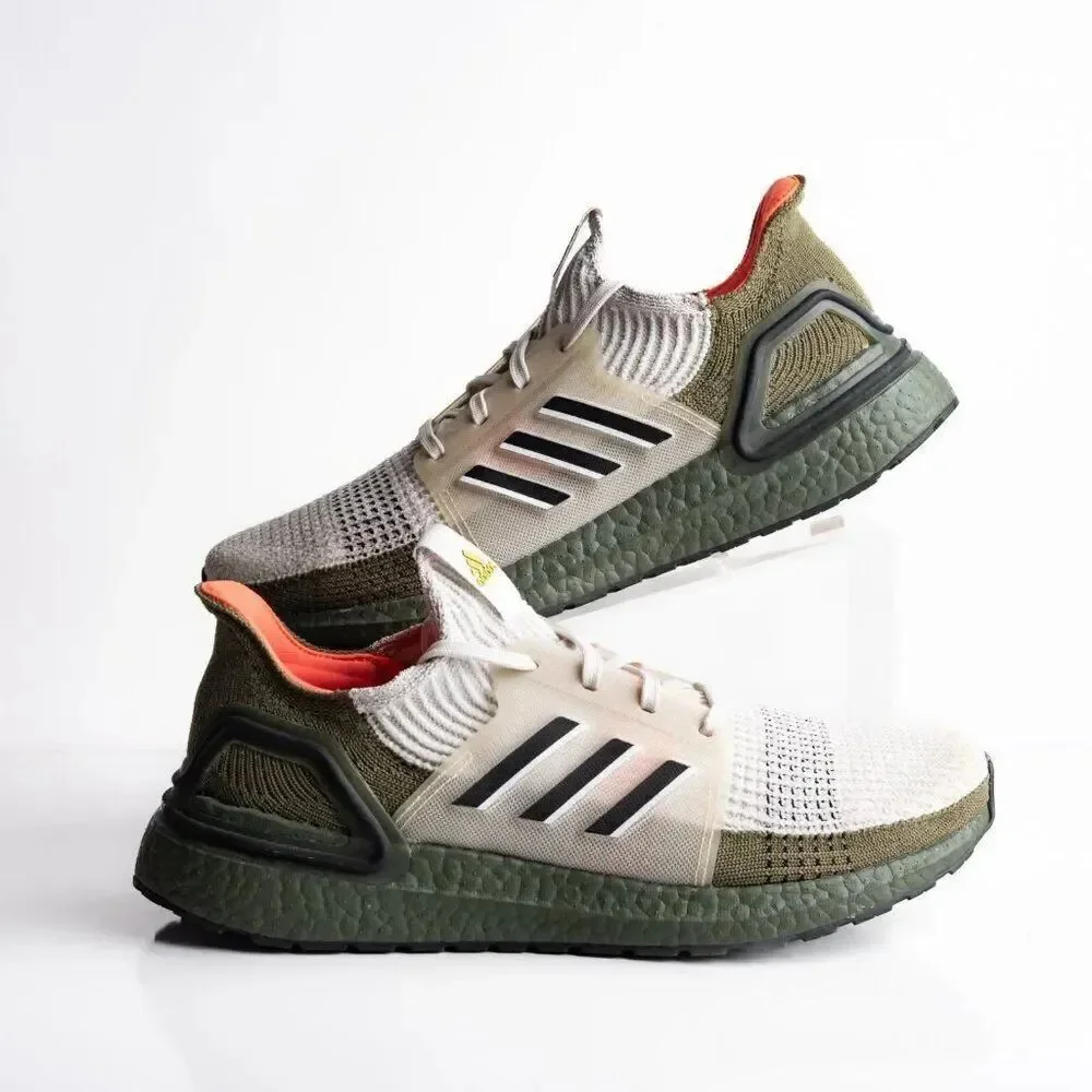 Adidas Ultra Boost 19 Mens Athletic Sneakers olive Green beige US 8.5 EU 42 New